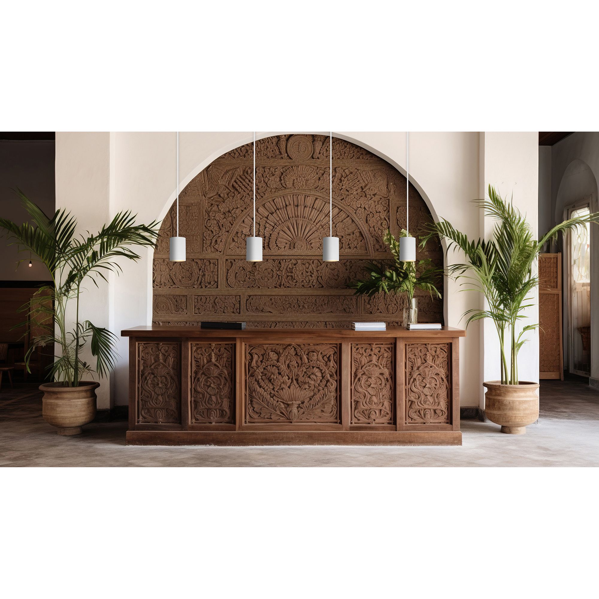 Image 2 Pilson XL 6" Wide Matte White Short Rigid Stem Mini Pendant more views