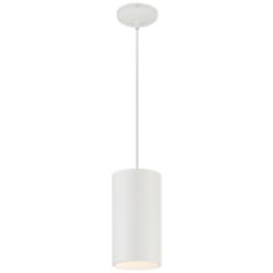 Pilson XL 6" Wide Matte White Tall Cable LED Mini Pendant