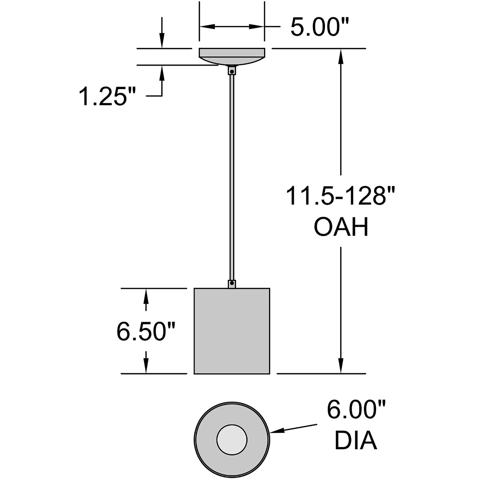 Image 3 Pilson XL 6" Wide Satin Short Rigid Stem Mini Pendant more views