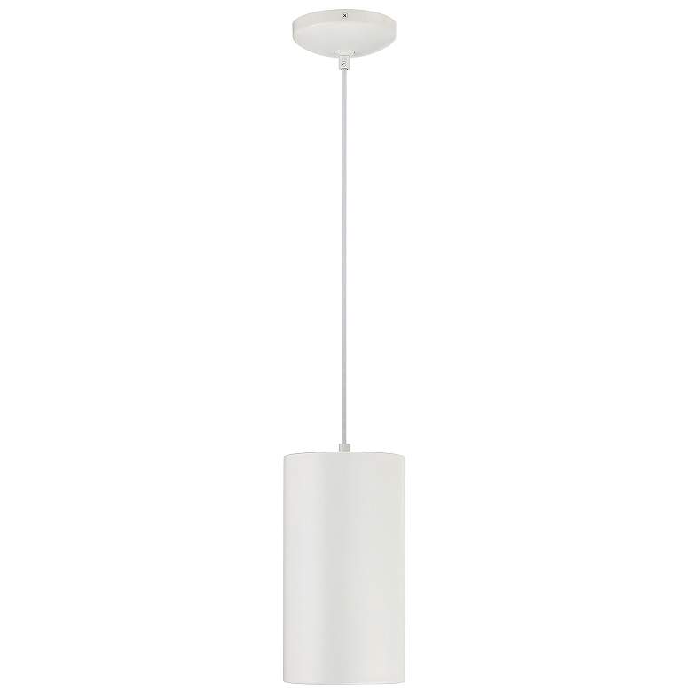 Image 2 Pilson XL 6"W Matte White Tall Rigid Stem LED Mini Pendant more views