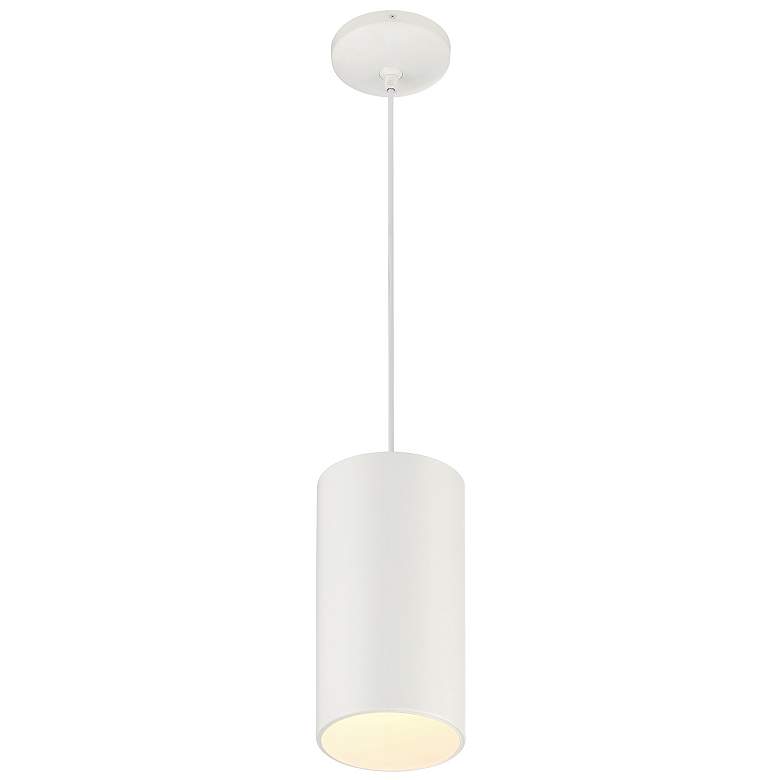 Image 3 Pilson XL 6"W Matte White Tall Rigid Stem LED Mini Pendant more views