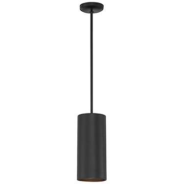 Pilson XL 6" Wide Matte Black Tall Rigid Stem Mini Pendant