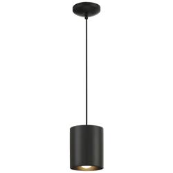 Pilson XL Short Matte Black LED Pendant With Black Cord