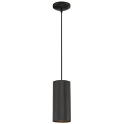 Pilson XL Tall Matte Black Pendant With Black Cord