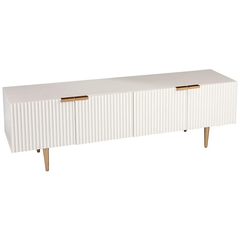 Image 2 Pilston 60 inch Wide White 4-Door Media Console