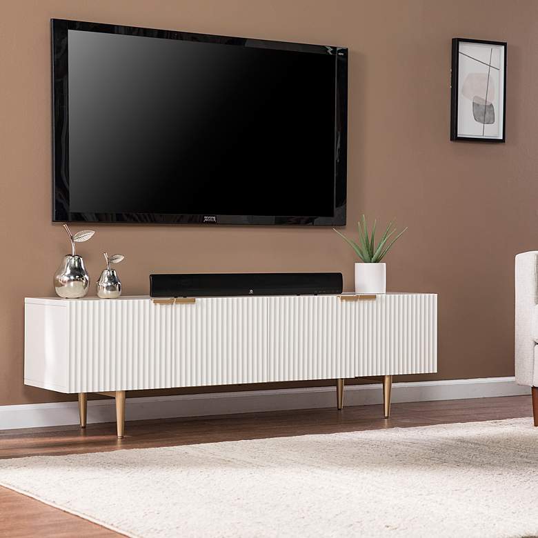 Image 1 Pilston 60" Wide White 4-Door Media Console