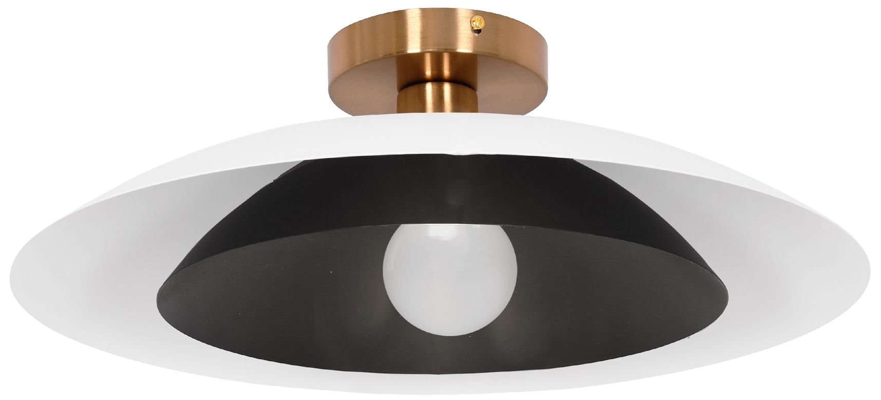 Pima 17.75" Wide Matte White & Matte Black Finish Semi Flush Mount