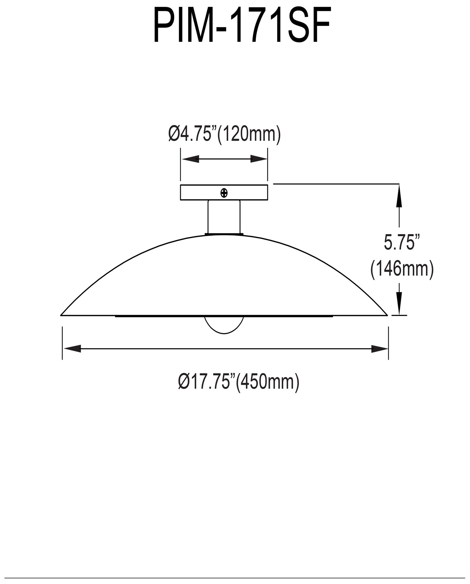 Image 3 Pima 17.75" Wide Matte White & Matte Black Finish Semi Flush Mount more views