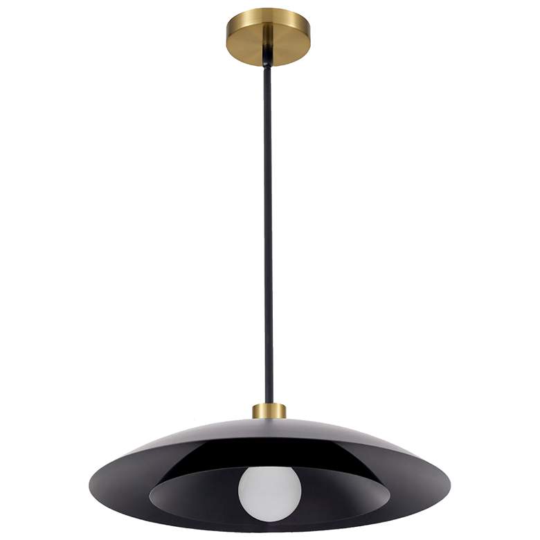 Image 1 Pima 17.75" Wide Matte Black Finish Pendant