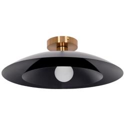 Pima 17.75" Wide Matte Black Finish Semi Flush Mount