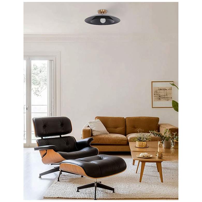 Image 2 Pima 17.75" Wide Matte Black Finish Semi Flush Mount more views