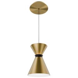 Pin Up 8.88"H x 5.88"W 1-Light Mini-Pendant in AB