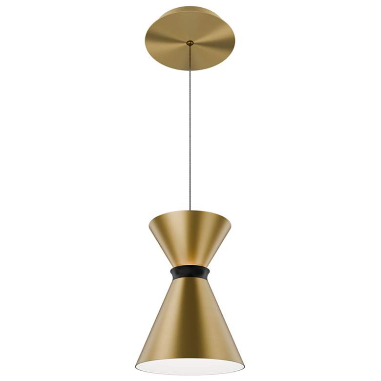 Image 1 Pin Up 8.88"H x 5.88"W 1-Light Mini-Pendant in AB