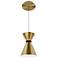 Pin Up 8.88"H x 5.88"W 1-Light Mini-Pendant in AB