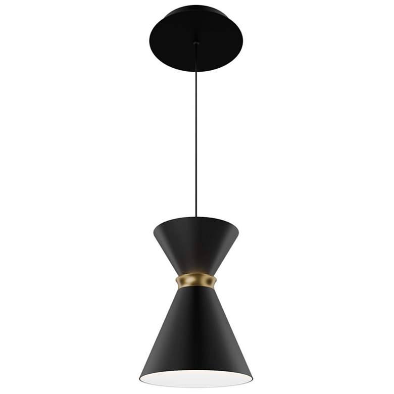 Image 1 Pin Up 8.88"H x 5.88"W 1-Light Mini-Pendant in Black