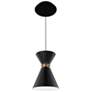 1_Pin Up 8.88"H x 5.88"W 1-Light Mini-Pendant in Black