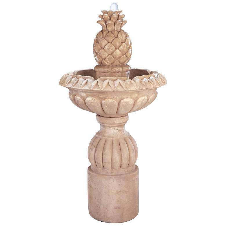 Image 1 Pina Cascada 55" High Sandstone Patio Bubbler Fountain