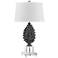 Pine Cone and Crystal Table Lamp
