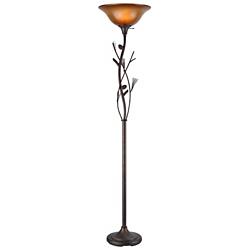 Pine Cone Bronze Finish Torchiere Floor Lamp