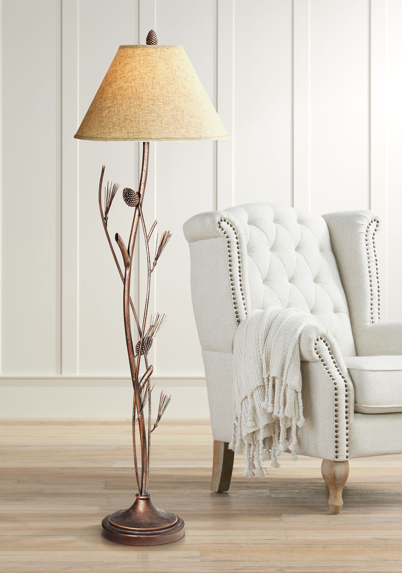 pine cone floor lamp