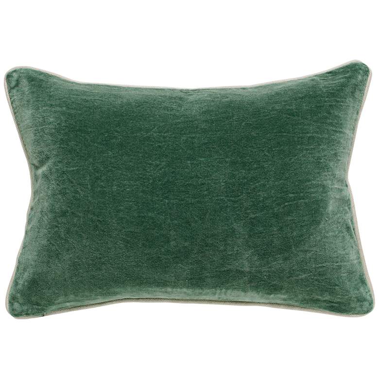 Image 1 Pine Forest Green 20 inch x 14 inch Cotton Velvet Throw Pillow