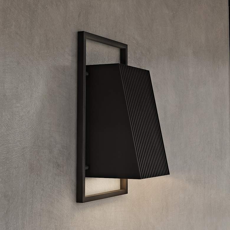 Image 2 Pine Hills 13 1/2" High Black Dark Sky Outdoor Wall Light