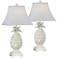 Pineapple 23" High Antique White Night Light Table Lamps Set of 2