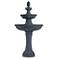 Pineapple 44" High Faux Grey Stone 3-Tier Outdoor Fountain