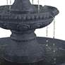 Pineapple 44" High Faux Grey Stone 3-Tier Outdoor Fountain