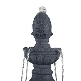 Image3 of Pineapple 44" High Grey Stone 3-Tier Outdoor Fountain more views