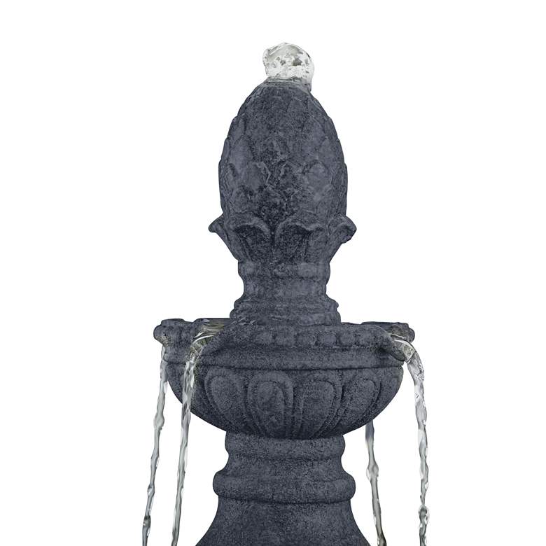 Image 3 Pineapple 44 inch High Grey Stone 3-Tier Outdoor Fountain more views