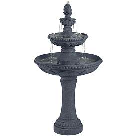 Image5 of Pineapple 44" High Grey Stone 3-Tier Outdoor Fountain more views