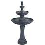 Pineapple 44" High Grey Stone 3-Tier Outdoor Fountain