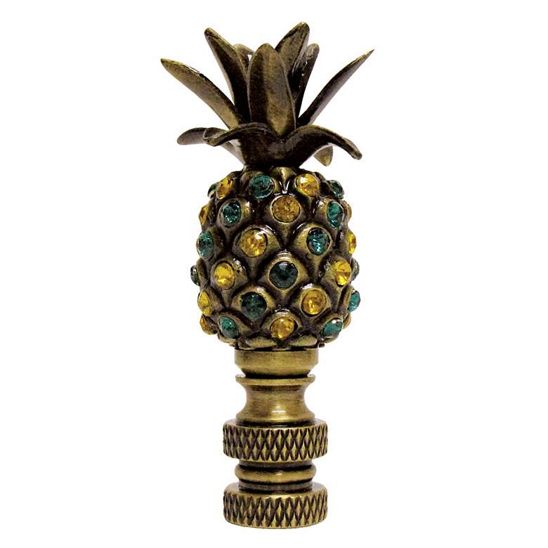 Image 1 Pineapple Amber and Green Glass Finial