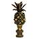 Pineapple Amber and Green Glass Finial