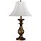Pineapple Base Antique Gold Two Light Table Lamp