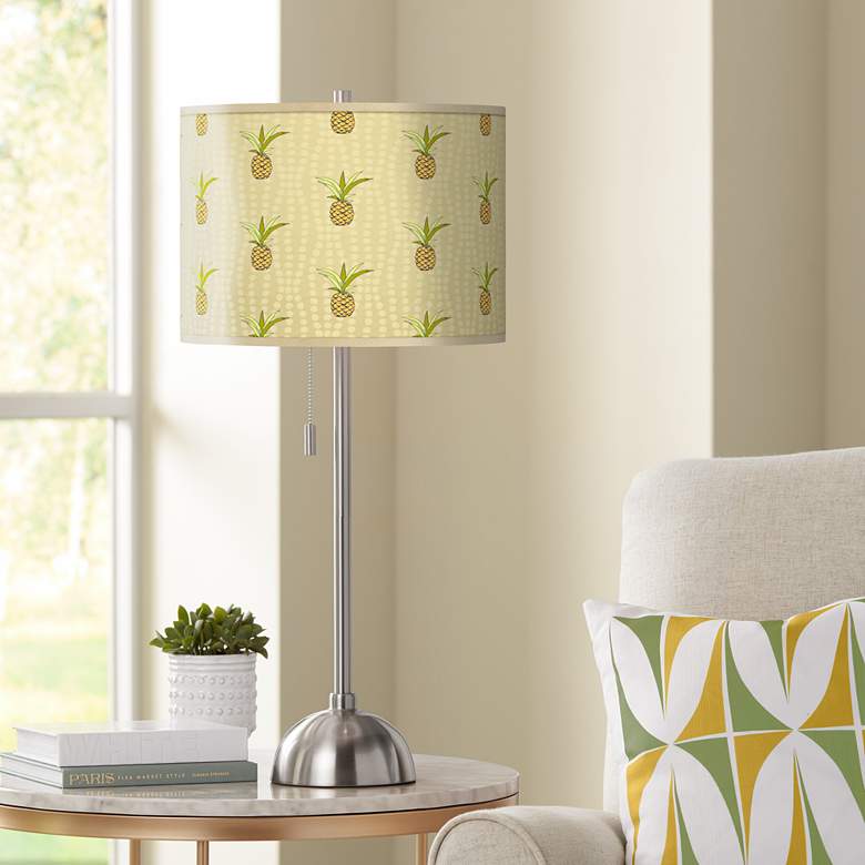 Image 1 Pineapple Delight Giclee Brushed Nickel Table Lamp