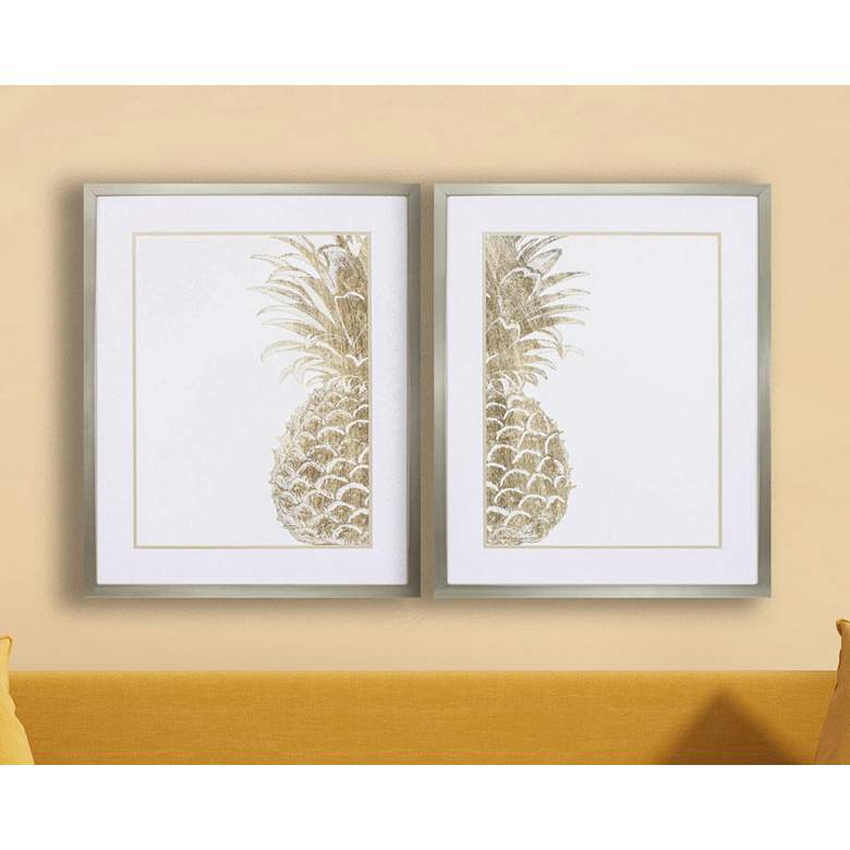 Image 1 Pineapple Life 32" High 2-Piece Framed Wall Art Set