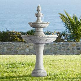 Image1 of Pineapple Old Stone Finish 44" High 3-Tier Outdoor Garden Fountain