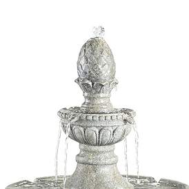 Image3 of Pineapple Old Stone Finish 44" High 3-Tier Outdoor Garden Fountain more views