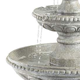 Image4 of Pineapple Old Stone Finish 44" High 3-Tier Outdoor Garden Fountain more views