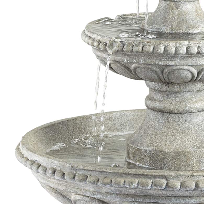Image 4 Pineapple Old Stone Finish 44" High 3-Tier Outdoor Garden Fountain more views