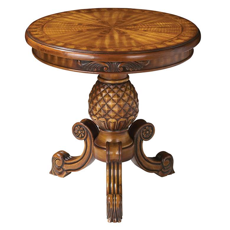 Image 1 Pineapple Round Accent Tea Table