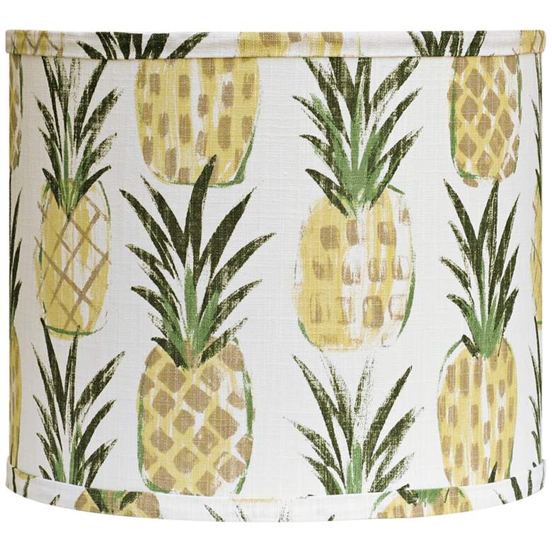 Image 1 Pineapples Yellow - Green Drum Lamp Shade 12x12x10 (Spider)