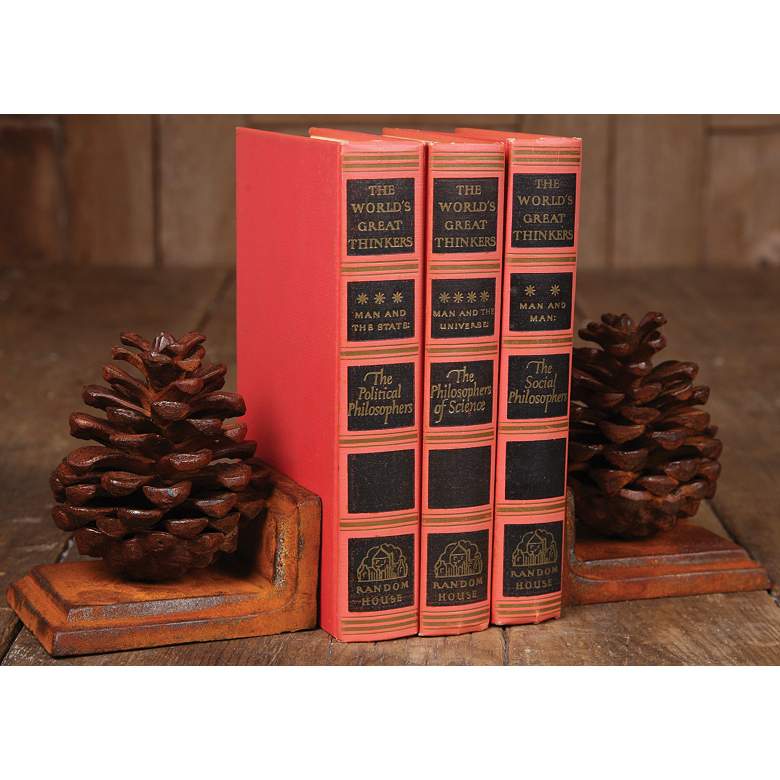 Image 1 Pinecone Bookends Set of 2