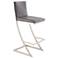 Pinellas 26 in. Barstool in Stainless Steel, Vintage Black Faux Leather