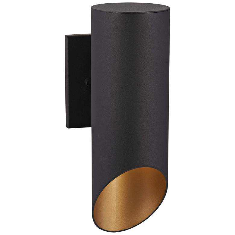 Pineview Slope 12 1/2&quot;H Black and Gold Outdoor Wall Light
