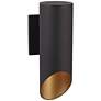 Pineview Slope 12 1/2"H Black and Gold Outdoor Wall Light