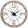 Pinewood 31.5" White Washed Wood And Black Wood And Metal Wall Clock
