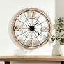 1_Pinewood 31.5" White Washed Wood And Black Wood And Metal Wall Clock